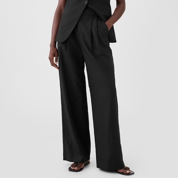 GAP 365 High Rise Linen-Cotton Trousers - Picture 1 of 10